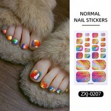 20片装 - 彩虹渐变闪粉美甲贴纸。这款春夏系列采用渐变微闪设计。易于粘贴，非常适合女士在度假、节日、派对、约会或居家美甲时使用。 - 彩色 - 查看 15