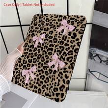 Ốp lưng in họa tiết da báo màu hồng có nơ | Chất liệu acrylic trong suốt, có ngăn đựng bút | Tự động bật/tắt màn hình | Tương thích với iPad 10.9/10.2/Air thế hệ thứ 5/Pro 11/10/9.7/Air 2 & Galaxy Tab & Pad - Nhiều màu - Xem 5