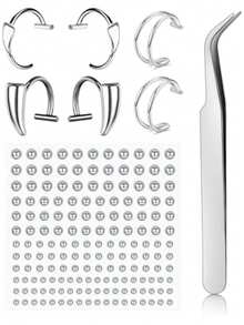 假眉环 假唇钉 替换球 尖头 带贴纸 非穿孔人体饰品 假皮肤穿孔 - 貼紙套裝 - 查看 8