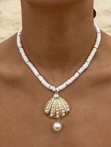 1 chiếc vòng cổ choker phong cách Boho với mặt dây chuyền hình sao biển, dây chuyền mặt dây chuyền điều chỉnh được, trang sức mùa hè cho kỳ nghỉ. - Nhiều màu - Xem 4