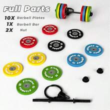 1 móc khóa hình tạ có thể tháo rời, tự lắp ráp, móc khóa hình tạ mini 3D nhiều màu sắc cầu vồng bằng silicon, mặt dây chuyền hình tạ chất lượng cao bền bỉ, quà tặng cho người yêu thể dục, thích hợp để trang trí ba lô, xe hơi, phụ kiện trang trí tiệc Halloween, Ngày Nhà giáo, Tiệc tựu trường. - Nhiều màu - Xem 8