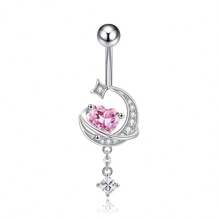 1件时尚、优雅、可爱的粉色系列肚脐环，适合日常佩戴 - 粉色 - 查看 12