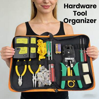 Bolsa para armazenamento de ferramentas com fecho de zíper, portátil e fácil de usar, disponível em vários modelos.