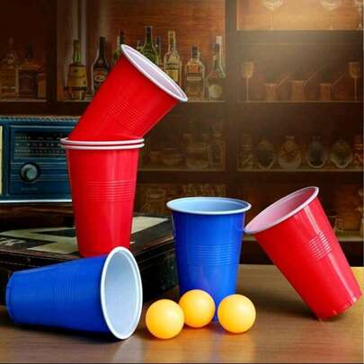 Bộ trò chơi Beer Pong 24 món, gồm 6 cốc đỏ và 3 quả bóng, thích hợp cho các bữa tiệc, tiệc ngoài trời, sinh nhật, các buổi tụ họp giải trí trong nhà dành cho người lớn.