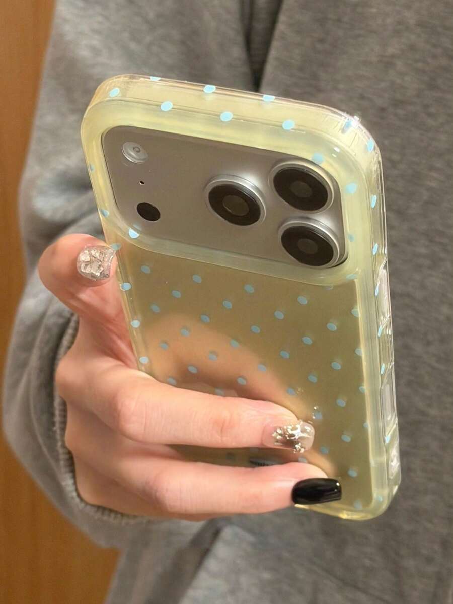 Ốp lưng điện thoại mờ chấm bi đơn giản dễ thương, dập nổi, tương thích với iPhone 17 Pro Max, 17Pro, 17, 16, 15, 14 Pro Max, kiểu dáng tối giản, bóng mượt, chất liệu mềm mại, thích hợp làm quà tặng.