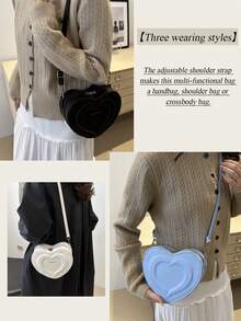 Heart-Shaped Bag Featuring A Stunning 3D Layered Aesthetic Design With Assorted Colors For  Women And Teen Girls This Exquisite Small Satchel Is Perfect For Romantic Dating Travel Music Festivals And Parties To Hold Essentials In Style Women's Bags Crossbody Bags Shoulder Bags - 彩色 - 查看 8