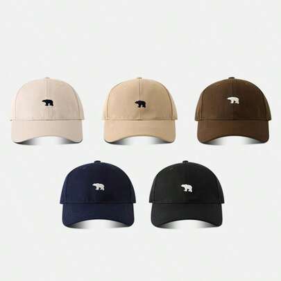 Mũ lưỡi trai mềm thêu hình gấu Bắc Cực, mũ che nắng ngoài trời unisex, thích hợp cho mùa hè, bãi biển, kỳ nghỉ.