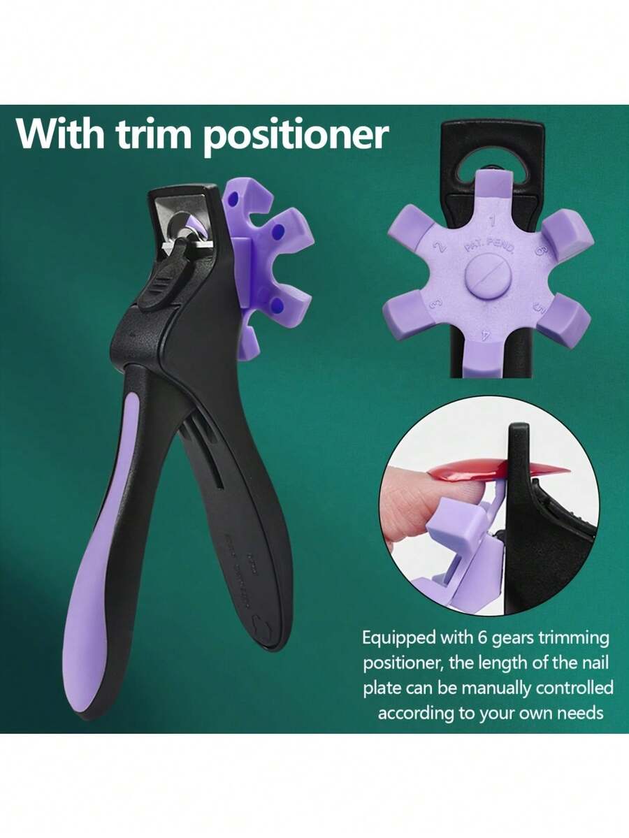 Nuevo cortaúñas ajustable de 2da generación mejorado con regla, adecuado para uñas acrílicas, cortaúñas de acero inoxidable con hojas afiladas, herramienta de manicura de salón - Multicolor - Ver 1