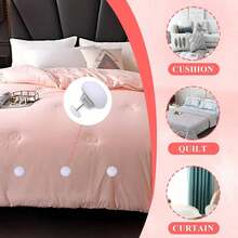 16Pcs Mushroom Head Duvet Clips Set, Premium Anti-Slip Quilt Fixing Clips With Integrated Fastening Pins, Durable Wear-Resistant Bedding Holding Accessories, Ergonomic Mushroom Head Design Firm Grip No Shifting No Slipping, Multi-Purpose Practical Fastener Clips For Duvet Quilt Comforter Mattress Cushion Pillow Curtain Bed Linen, Random Mixed Shades Of Gray White Blue Pink Classic Neutral Tones, Widely Suitable For Home Bedroom Apartment Rental House Dormitory Guest Room Hotel Bedding Arrangement, Essential Household Organizer Supplies For Housewives Renters Students Dorm Residents Family Daily Bedding Management - Baby Pink - View 5