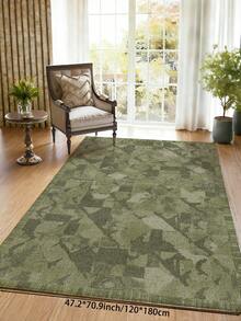 1 Piece Of Green Minimalist Printed Living Room Decoration Carpet, Abstract Modern Minimalist Style Printed Pattern,Plush Material, Soft And Comfortable Touch, Easy To Maintain, Anti Slip Backing, Area Rug, Suitable For Lobby, Rugs For Bed Room, Rugs Living Room, Bedroom Rug, Bathroom Rug, Kitchen Mat, Dining Room, Office, Room Decoration And Door Mat, Holiday Celebration. - Green - View 18