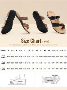 Athlefit Women's Orthopedic Sandals Wide Width Adjustable Comfort Orthotic Flip Flops With Arch Support - 棕色絨面革 - 查看 10