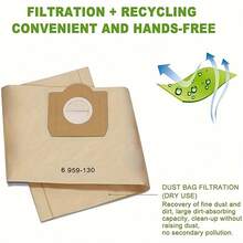 5/8/10个装吸尘器尘袋，适用于WD3 Premium、WD 3、300 M、WD 3.500 P 6、959-130 RB88 RU100 RU101 A2204 A2656吸尘器 - A - 查看 4