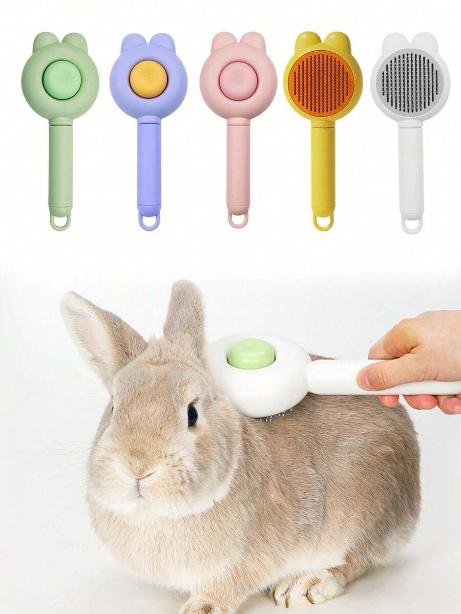 Bàn chải lông thú nhỏ hình thỏ, lược, bàn chải loại bỏ lông rụng cho mèo/chó, bàn chải massage chải chuốt, màu trắng, hồng, tím, xanh lá cây, cam