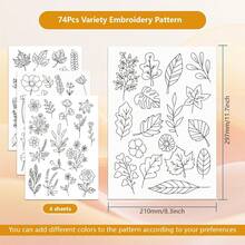 Water-Soluble Printed Leaf And Flower Embroidery Pattern Stabilizer Design, Suitable For Handmade Sewing Enthusiasts To Paste And Sew Embroidery Paper - A256 - View 3