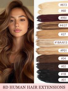 Tóc nối 8D Nano Micro Link - Tóc thật - 50 sợi thẳng màu vàng tro điểm xuyết vàng bạch kim - Hạt silicon siêu nhỏ vô hình, tóc nối hạt siêu nhỏ cho kiểu tóc hàng ngày, đám cưới, tiệc tùng. - Nhiều màu - Xem 4