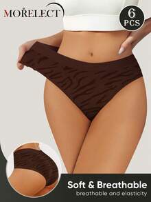 6 chiếc quần lót nữ cạp thấp in họa tiết gợi cảm, mềm mại, không đường may, thoáng khí. - Nhiều màu - Xem 4