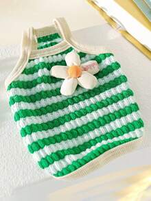 1pc Pet Vest, Spring/Summer Floral Pattern, Soft Breathable Comfortable Sleeveless Shirt For Cats/Dogs - Multicolor - View 4