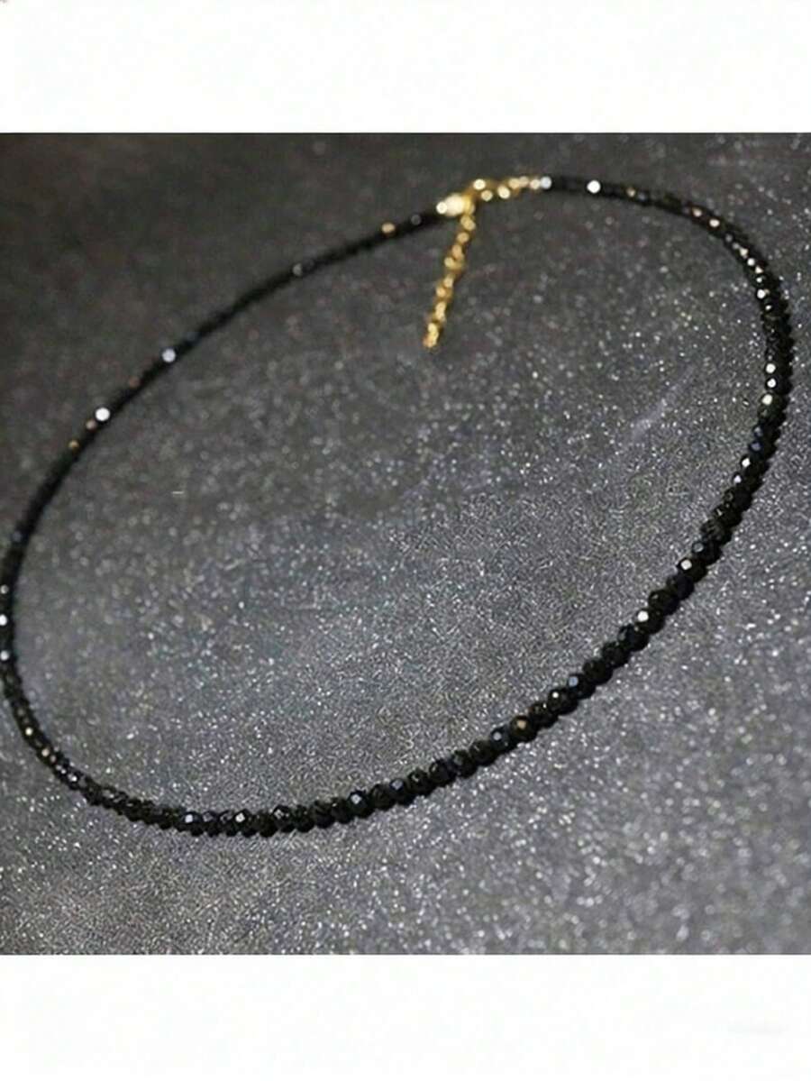 2025 New Black Crystal Beaded Necklace, Bohemian Choker Necklace For Women - Black - View 1
