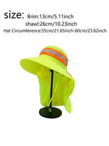 Mũ chống nắng phản quang unisex (có vành che cổ) - Thiết kế vành rộng, chống nắng hiệu quả | Mũ huỳnh quang - A - Xem 4