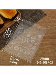 50/100 túi đựng bánh mì, túi tự dán trong suốt đựng bánh mì nướng, túi giấy chống dầu mỡ, túi đựng thực phẩm, túi hút chân không, đồ dùng nhà bếp - Trong sáng - Xem 10