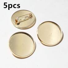 5pcs 25mm Inner Size Metal Brooch Cabochons Blank Base Setting Bezel Tray DIY Jewelry Making Accessories Findings - Brooch - View 4