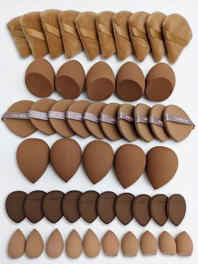 50/40/30/20/10/5pcs Makeup Sponge Set, Includes: 10pcs Liquid Makeup Sponges + 10pcs Mini Liquid Makeup Sponges + 10pcs Triangle Powder Puffs + 10pcs Air Cushion Puffs. Suitable For Facial Makeup, Home Decor, Vanity, Travel, Bedroom And More. Complete Makeup Accessories, Affordable Price, Ideal For Christmas Gifts, Gifts, Women Gifts, Christmas Presents.