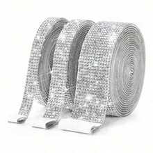 3 Rolls Rhinestone Decorative Stickers - Silver - View 1