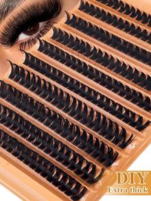 200/120pcs False Eyelashes Set, D-Curl, 8-16mm Length, Natural Look, Thick & Long, Soft & Lightweight, Reusable, Includes Adhesive & Makeup Tools, Suitable For Home, Weddings, Parties, Festivals, Travels, Spring - Multicolor - View 12