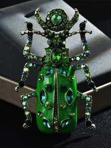 1pc Women's Crystal Rhinestone Beetle Brooch, Insect Brooch, Suitable For Bags, Sweaters, Coats, Hats, Shoes, Dresses, Suits - Beetle (4650) - View 5