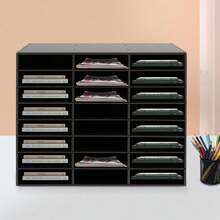 SanBouSi 24-Compartment Literature Organizer Desktop File Holder Office Mailbox - Black - View 11
