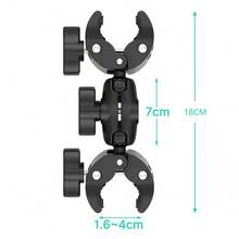Universal Iron Motorcycle & Bicycle Dual Clip Holder Mount, Suitable For Insta360 Action Camera, Selfie Stick And Tripod Stand, Applicable For Cycling And Motorcycle Handlebar - 18cm Holder - View 7