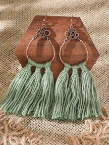 TopHanqi Ensemble de boucles d'oreilles bohèmes vintage pour femmes, boîte aveugle aléatoire de boucles d'oreilles à franges géométriques, bijoux de style Mori polyvalents - Multicolore - Voir 7