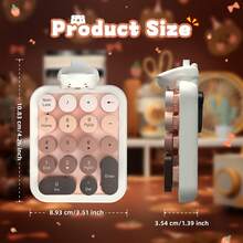 ATTACK SHARK *Ajazz AF18 Wireless Numeric Keypad, 2.4G USB Wireless Connection, Ergonomic 18-Key Compact Silicone Bear Design, Gradient Keycaps, Detachable & Portable Number Pad - View 3