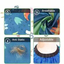 Dinosaur Shaped Hairdressing Apron - Easy To Clean, Anti-Stick, Anti-Static Hairstylist Apron - Multicolor - View 5