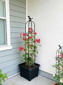 2/3/4 Tier Decorative Garden Trellis, Plant Climbing Support Cage Suitable For Vines, Flowers, Potted Plants, Vegetables, Tomatoes, Beans, Cucumbers, Outdoor Patio Garden Decor, Floral Climbing Rack - Plant Climbing Frame - View 4