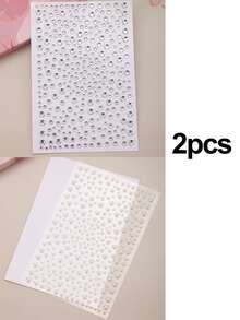 4/8pcs Self-Adhesive Rhinestone & Faux Pearl Stickers, Holiday Decorations, Rhinestone Stickers, Hair Styling Tools, Hair Accessories - Multicolor C - View 7
