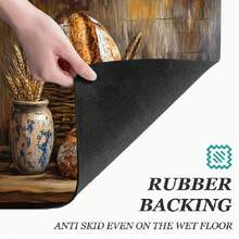 1pc Bread Print Pattern Absorbent Mat/Drying Mat For Coffee Maker, Tableware - Absorbent Polyester Desktop Protective Mat With Rubber Anti-Slip Pad, For Kitchen Counter Decor, Home Bar And Dining Table - Multicolor - View 9