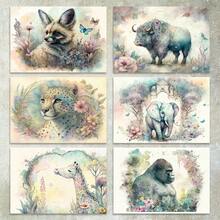 36 Sheets A5 Holographic Wild Animal Series Background Scrapbooking Paper, Suitable For Bullet Journals, Collages, Cards, Scrapbooks And Crafts - Rectangle - View 2