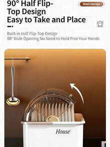 Giá đựng bát đĩa và dụng cụ nhà bếp đa năng có nắp đậy, tủ đựng đồ chống bụi và thoát nước. - Nhiều màu - Xem 5