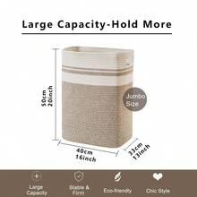 1个76升洗衣篮，大容量，可折叠编织洗衣篮，带提手的方形储物篮，客厅衣物收纳篮/毯子篮，装饰性收纳篮，可折叠大型衣物整理篮，适合存放毯子、衣物和枕头。 - 彩色 - 查看 4