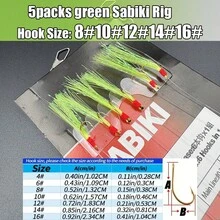 TAVERIKO 5 Bags/30 Hooks European-Style Sabiki Rig With Glow Beads And Lifelike Small Fish, Suitable For Atlantic Mackerel, Pacific Sardine, Northern Anchovy, Atlantic Menhaden/Bunker, Mullet, Striped Bass, Tuna, Fishing Accessories - Green - View 4