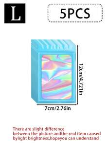 100/50/20/5pcs Reusable Ziplock Bags, Various Sizes Reusable Ziplock Bags, Transparent Holographic PVC Jewelry Bags, Colorful Plastic Aluminum Foil Bags, Multiple Sizes And Colors Available - Multicolor - View 16