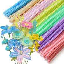 100/200/300 PCS Pipe Macaroon Cleaners Craft Supplies Multi-Color Chenille Stems For DIY Art Creative Crafts Party Decorations(12in) ﻿ - Macaron Color Mix - View 1