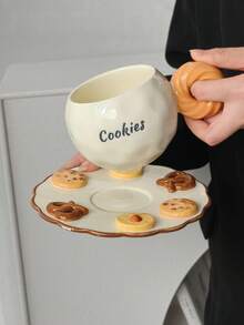 Cabin Kangaroo 一套创意饼干手柄陶瓷杯碟套装，可爱3D饼干造型咖啡杯，美观的早餐杯，家居及礼品之选 - 彩色 - 查看 12