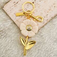1pc New Exquisite Daisy Keychain Beautiful And Creative Flower Keychain Pendant Multi-Functional Wallet Charm Presented To Women's Jewelry Gift - Multicolor - View 10
