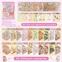 Bộ 50 miếng dán mô hình cảnh, bao gồm 20 thẻ cảnh, 50 tờ giấy in hình, các miếng dán mô hình cảnh 3D thu nhỏ, lý tưởng làm quà tặng Ngày thiếu nhi, Halloween, Lễ Phục sinh, Giáng sinh, Ngày của Mẹ và các dịp tặng quà khác. - Nhiều màu - Xem 12