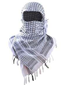 1pc European & American New Autumn/Winter Desert Style Scarf Men, Motorcycle Riding Arabic Headscarf, Soft & Warm Outdoor Style - Màu be, 1 cái - Xem 5