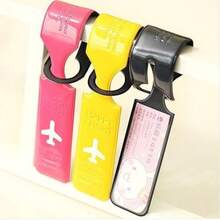 4pcs Set: Luggage Straps + Luggage Tag, 2M Long Nylon Packing Belts, Airline Identification Tags, Travel & Business Commute Luggage Accessories - Multicolor - View 3
