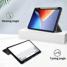 平板电脑保护套，兼容 Redmi Pad Pro / Pad SE 2024（8.7 英寸）/ Pad SE 2023（11 英寸），配备笔槽和自动睡眠/唤醒模式 - 黑 - 查看 5