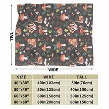 Mushroom Snail Hippie Flower Blanket Travel Camping Blanket Soft Warm Lightweight Cozy Fuzzy Throw Blankets For Couch Bed Sofa - 黑色 - 查看 4